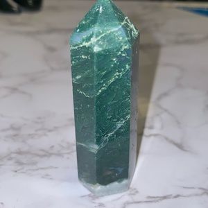 Green Jasper w/ druzy-polished